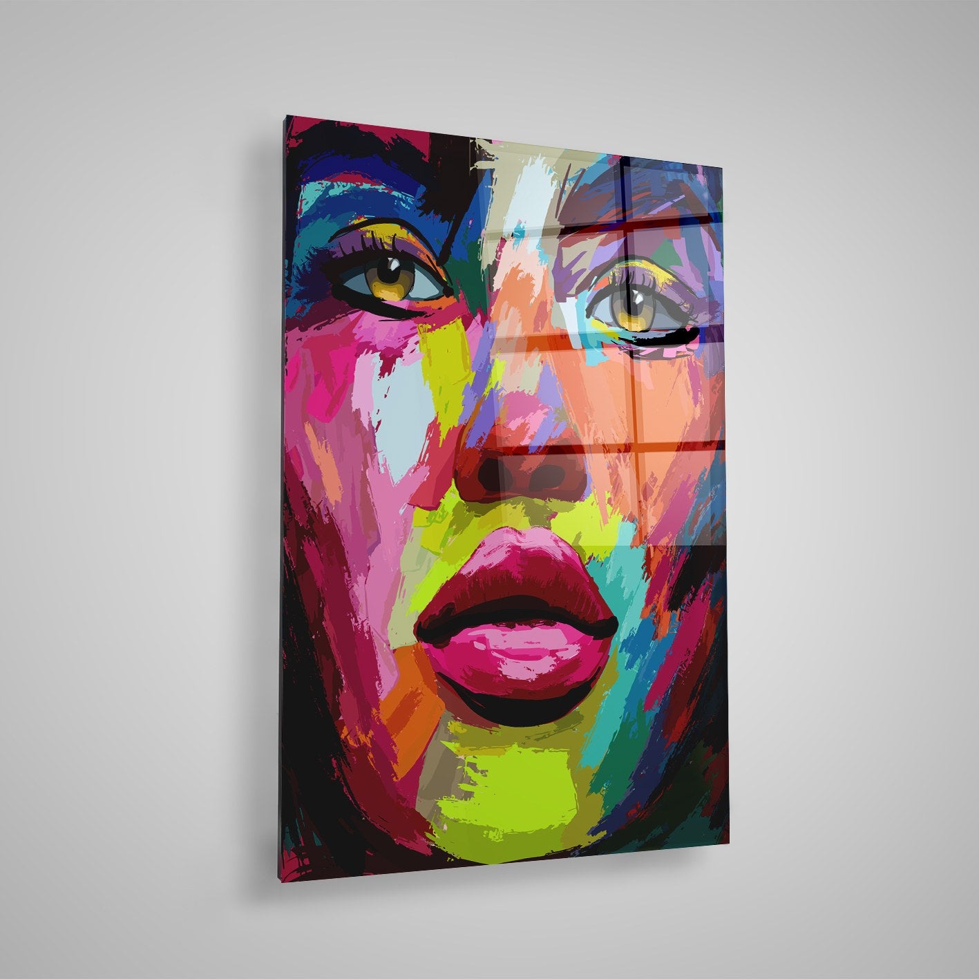 Quadro Decorativo em Vidro Temperado Multicolor 40x60cm - Arte Moderna para Parede
