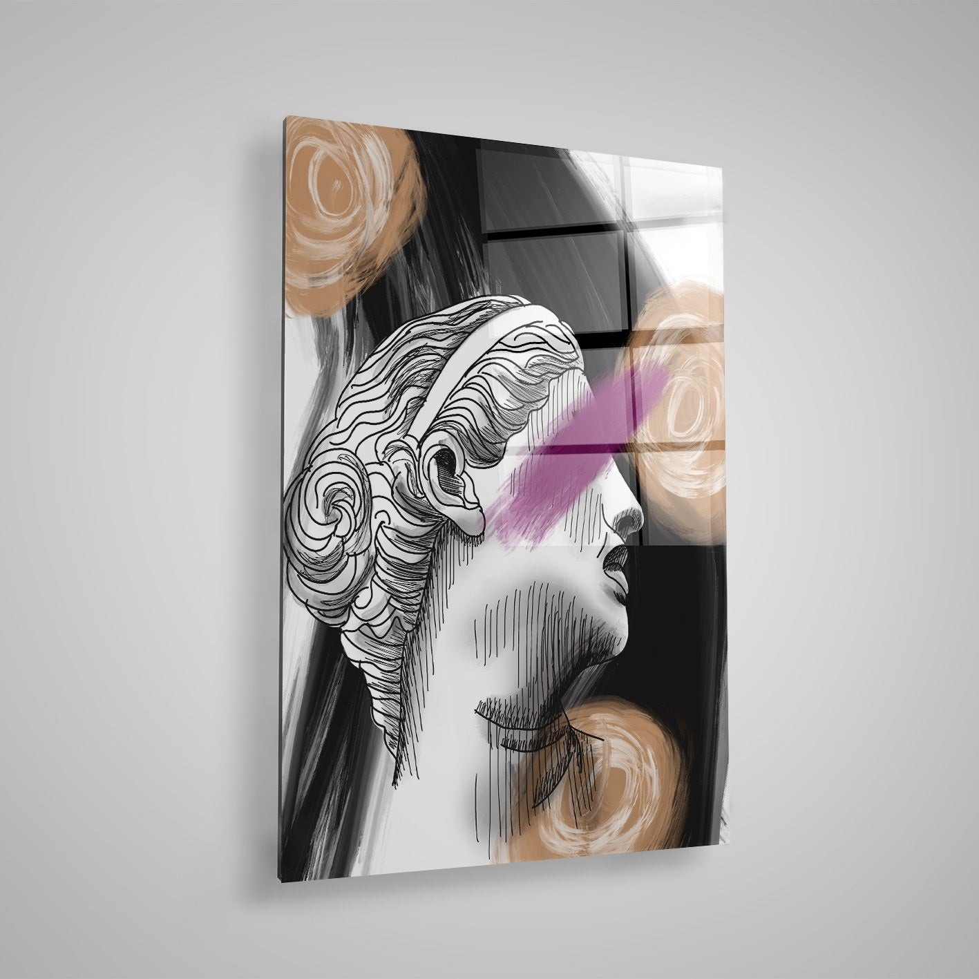 Quadro Decorativo em Vidro Temperado Multicolor 40x60cm - Arte Moderna para Parede