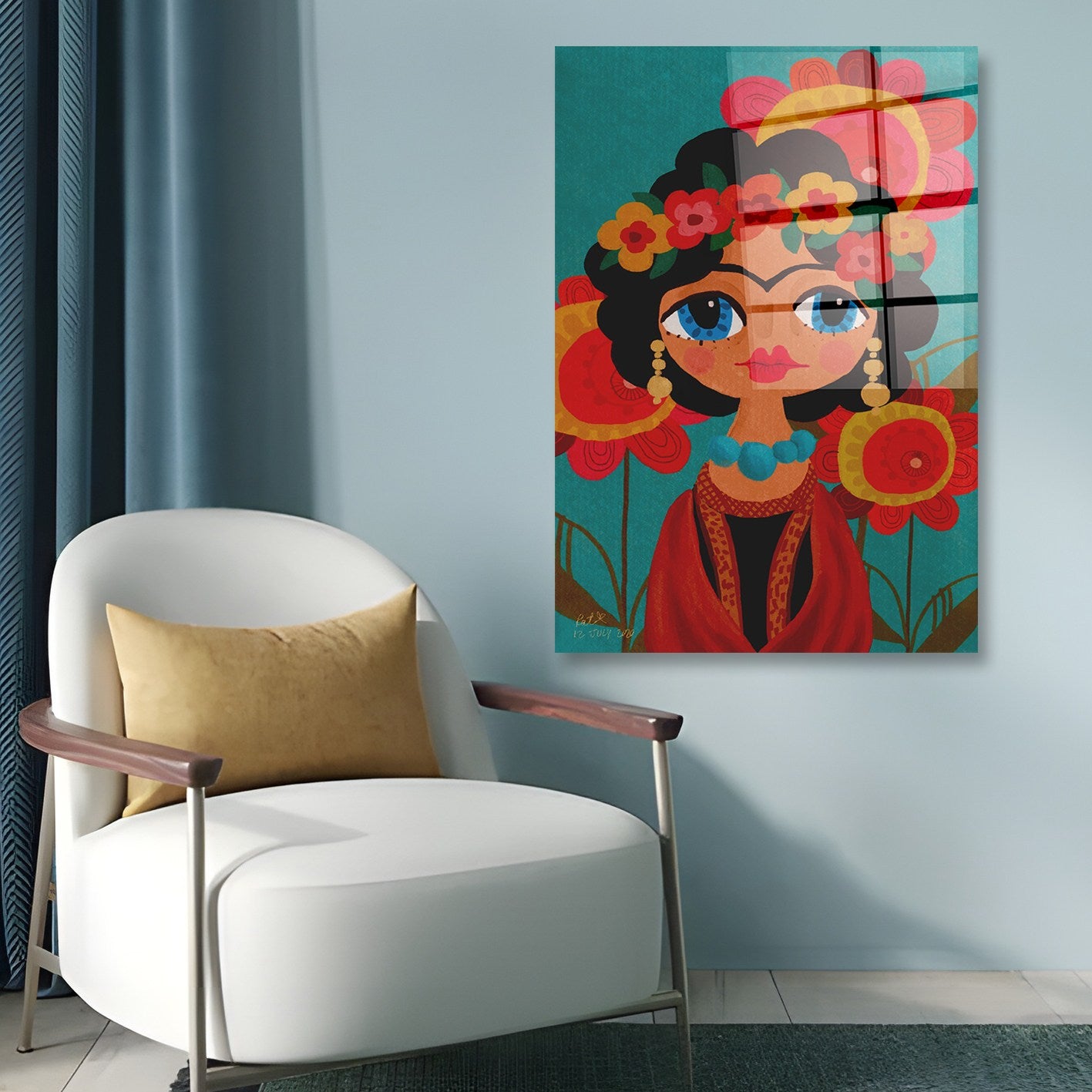 Quadro Decorativo em Vidro Temperado Multicolor 70x100cm - Arte Moderna para Parede