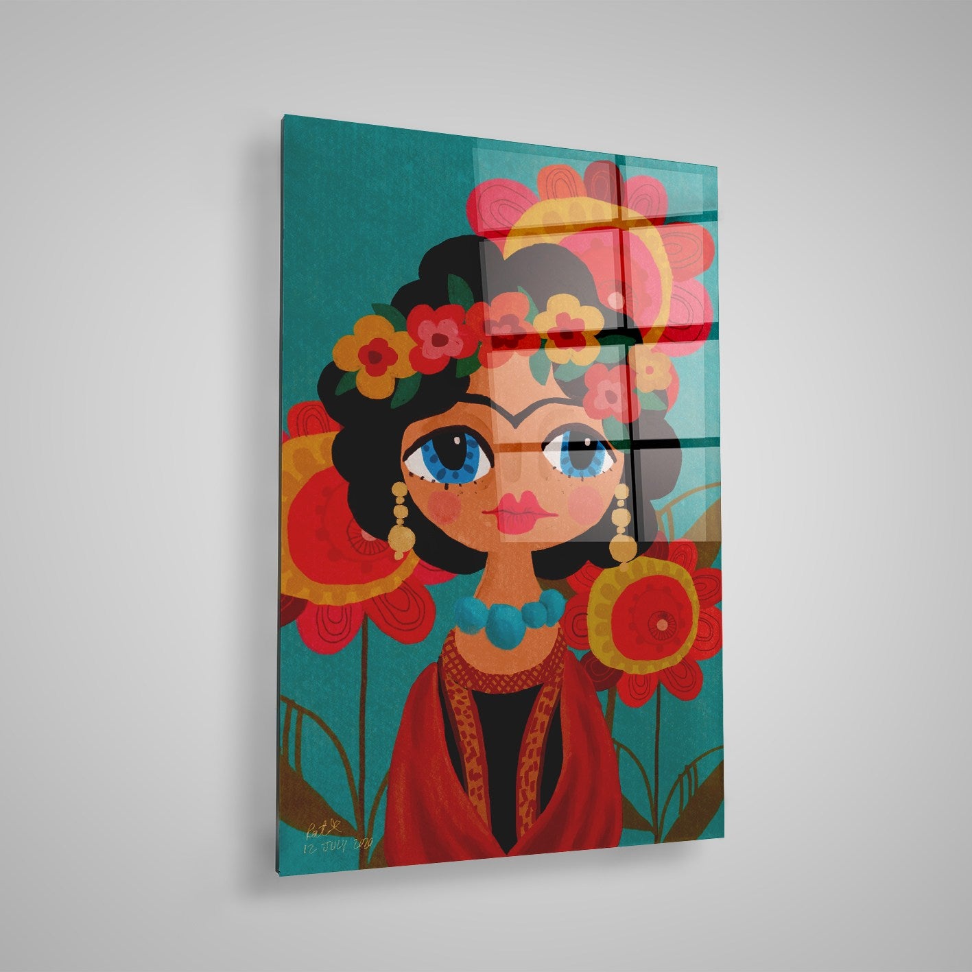Quadro Decorativo em Vidro Temperado Multicolor 70x100cm - Arte Moderna para Parede