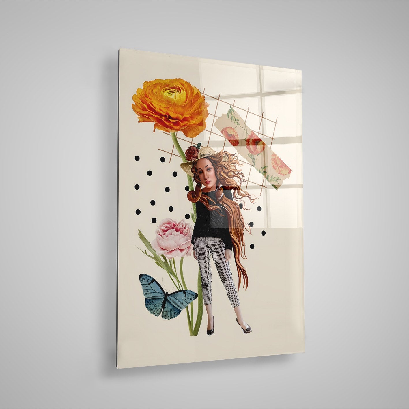Quadro Decorativo em Vidro Temperado Multicolor 40x60cm - Arte Moderna para Parede