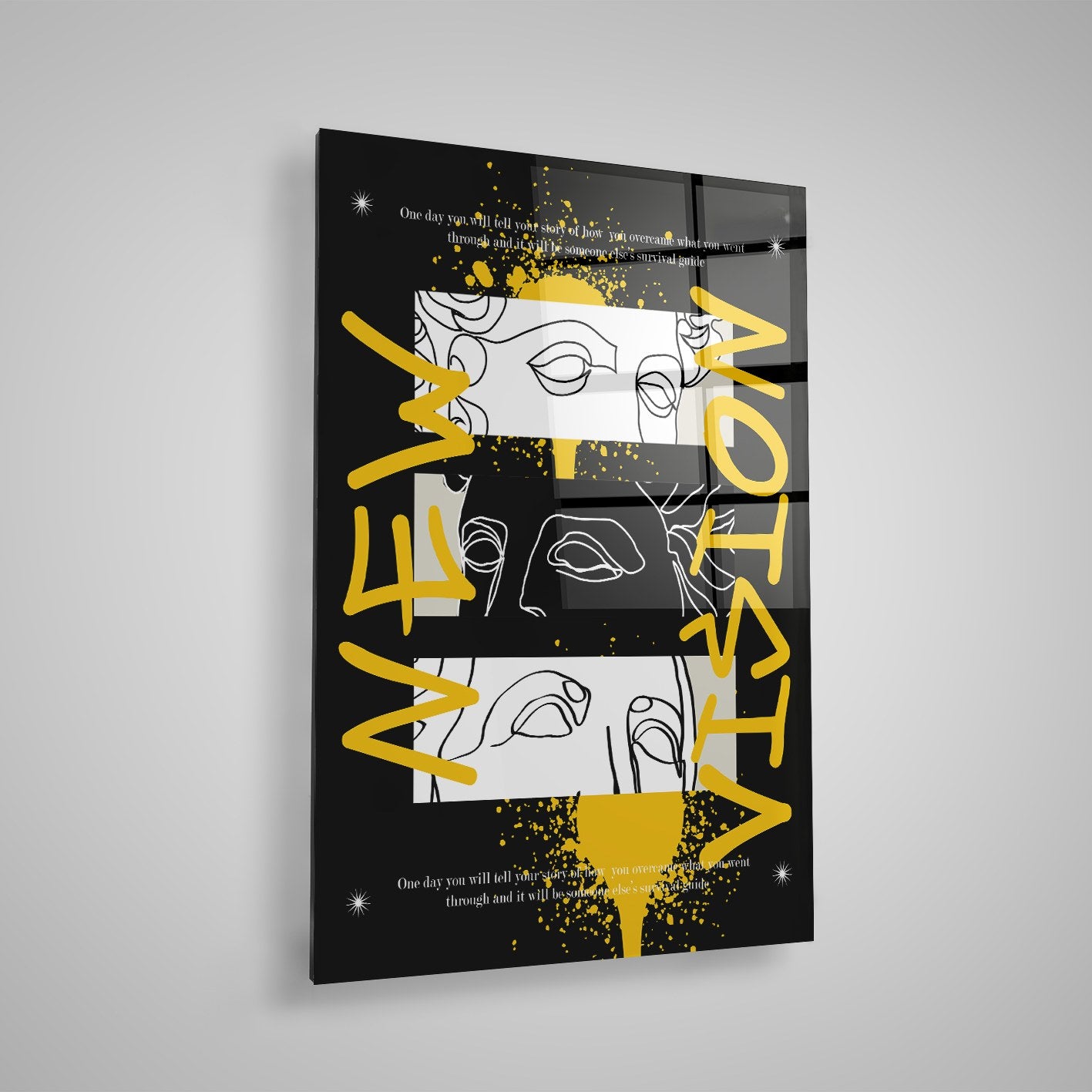 Quadro Decorativo em Vidro Temperado Multicolor 50x70cm - Arte Moderna para Parede