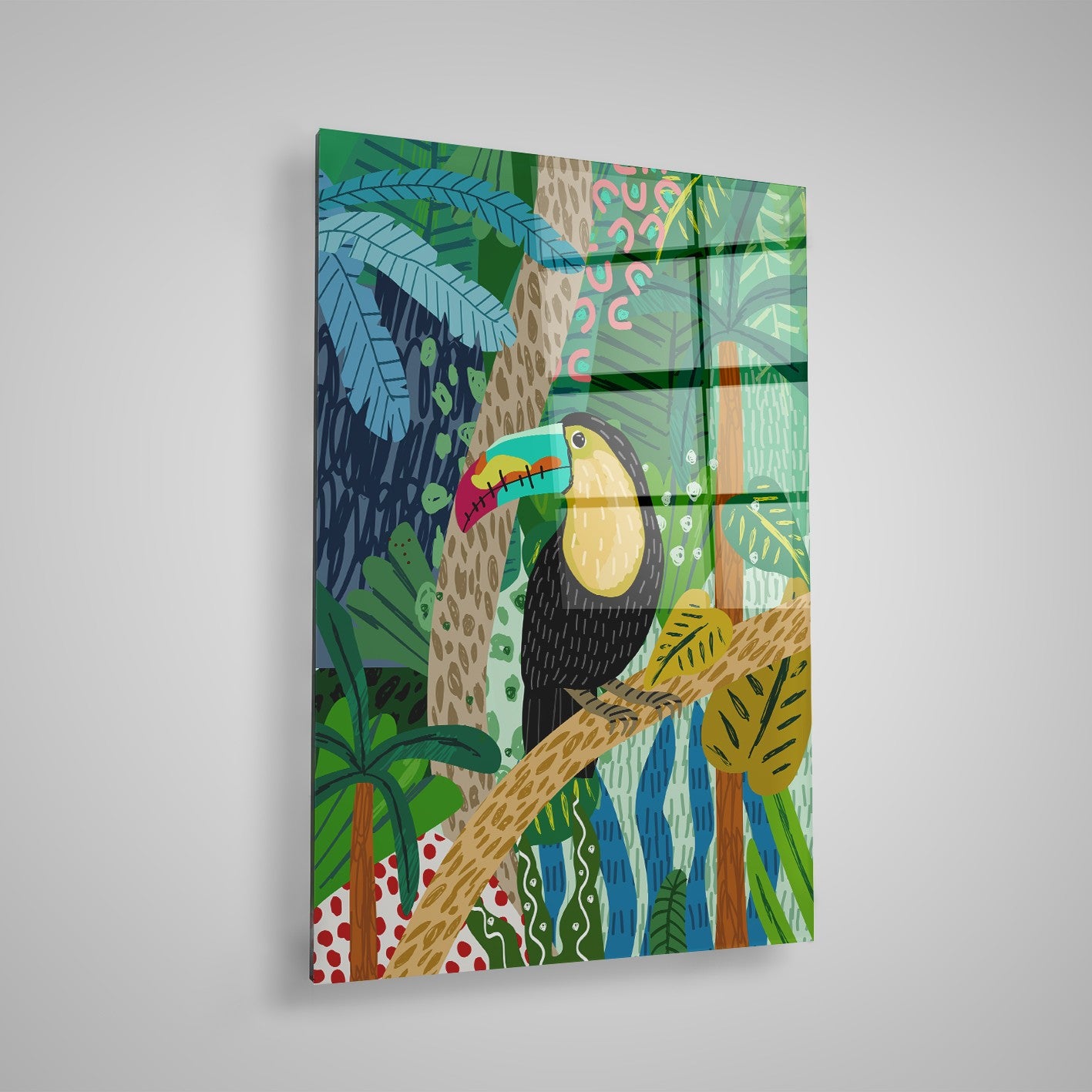 Quadro Decorativo em Vidro Temperado Multicolor 70x100cm - Arte Moderna para Parede