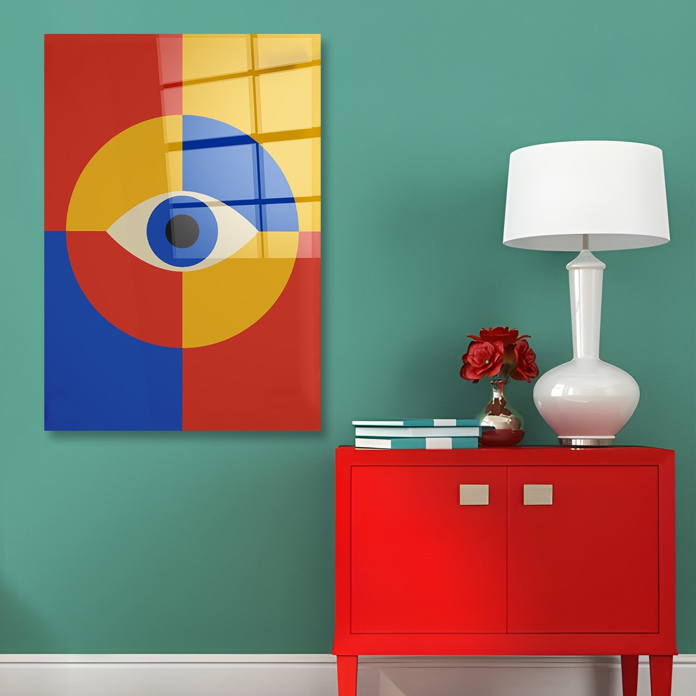 Quadro Decorativo em Vidro Temperado Multicolor 70x100cm - Arte Moderna para Parede