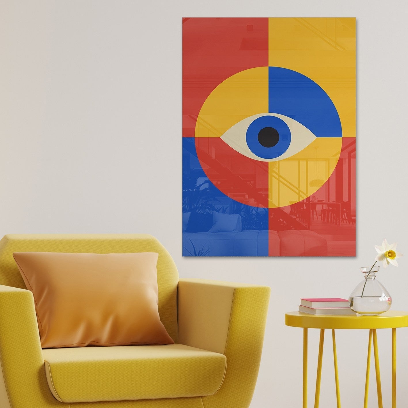 Quadro Decorativo em Vidro Temperado Multicolor 70x100cm - Arte Moderna para Parede