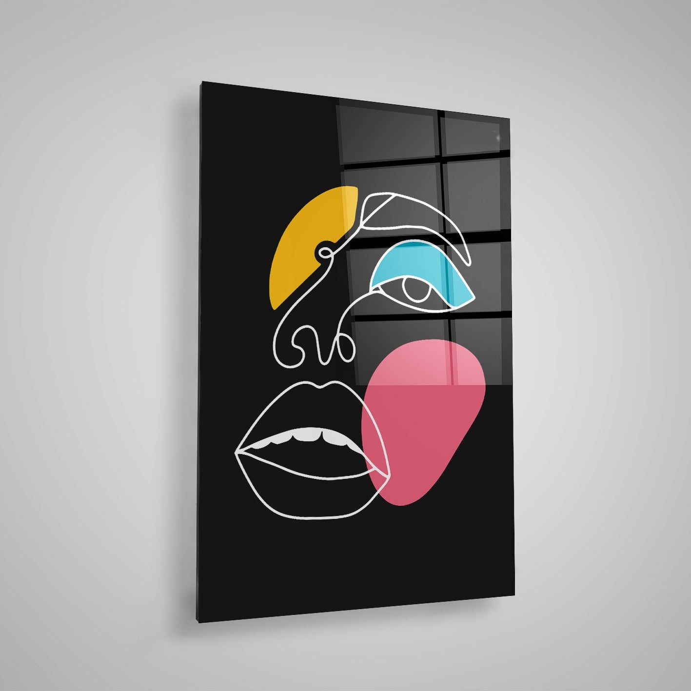 Quadro Decorativo em Vidro Temperado Multicolor 50x70cm - Arte Moderna para Parede