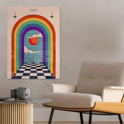 Quadro Decorativo em Vidro Temperado Multicolor 70x100cm - Arte Moderna para Parede