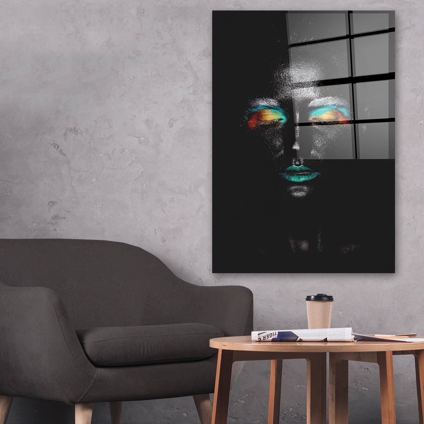Quadro Decorativo em Vidro Temperado Multicolor 70x100cm - Arte Moderna para Parede