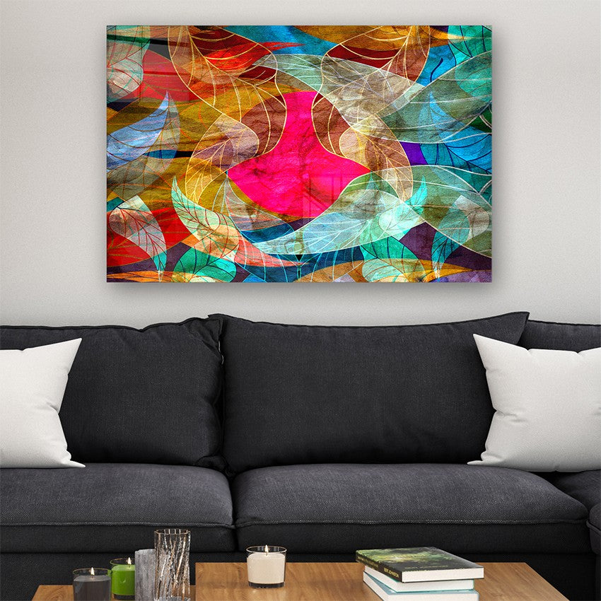 Quadro Decorativo em Vidro Temperado Multicolor 40x60cm - Arte Moderna para Parede