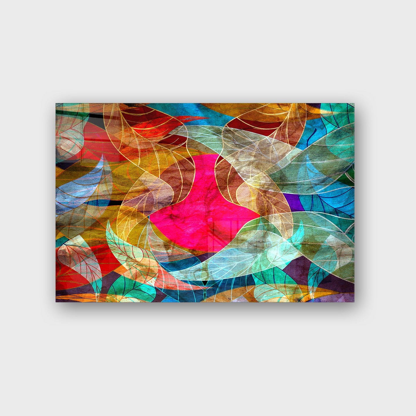 Quadro Decorativo em Vidro Temperado Multicolor 40x60cm - Arte Moderna para Parede