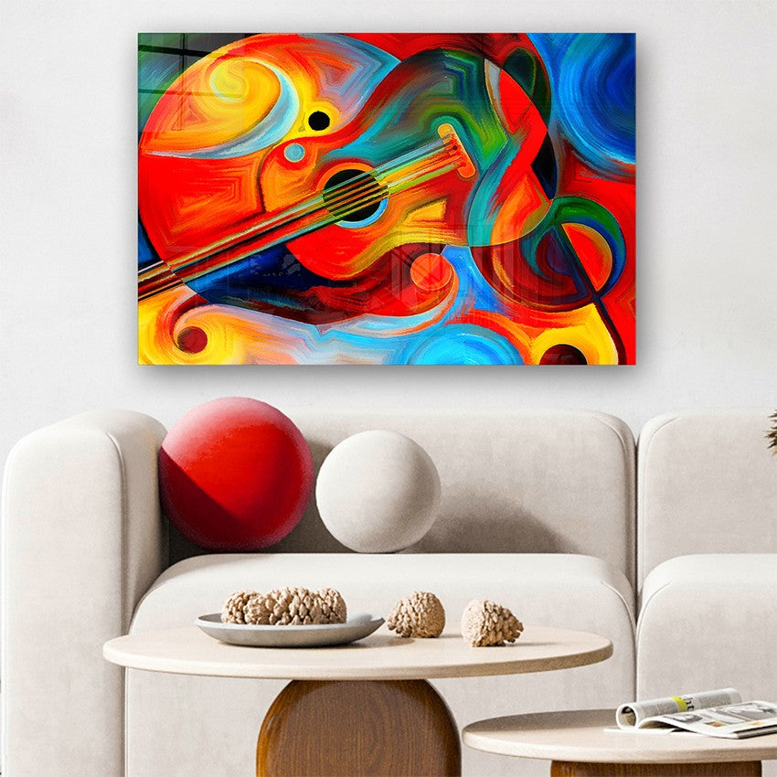Quadro Decorativo em Vidro Temperado Multicolor 40x60cm - Arte Moderna para Parede