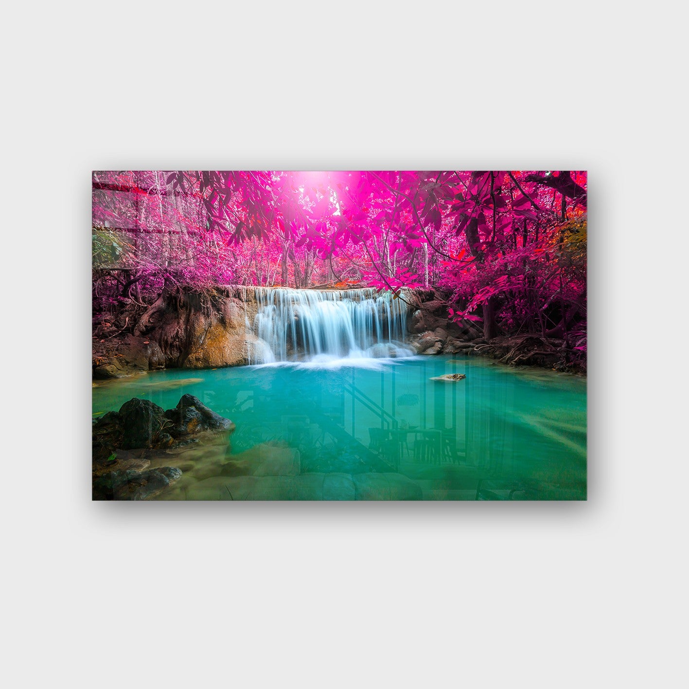Quadro Decorativo em Vidro Temperado Multicolor 40x60cm - Arte Moderna para Parede