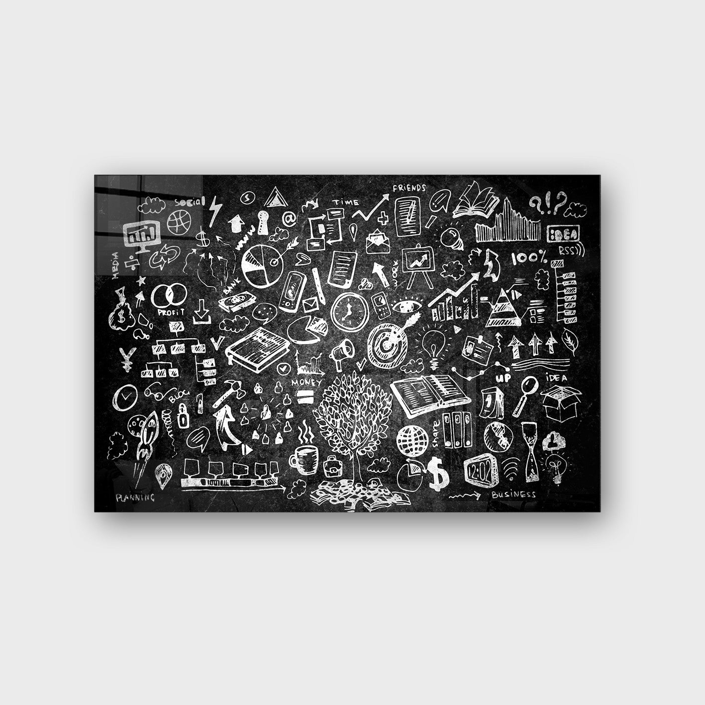 Quadro Decorativo em Vidro Temperado Multicolor 50x70cm - Arte Moderna para Parede