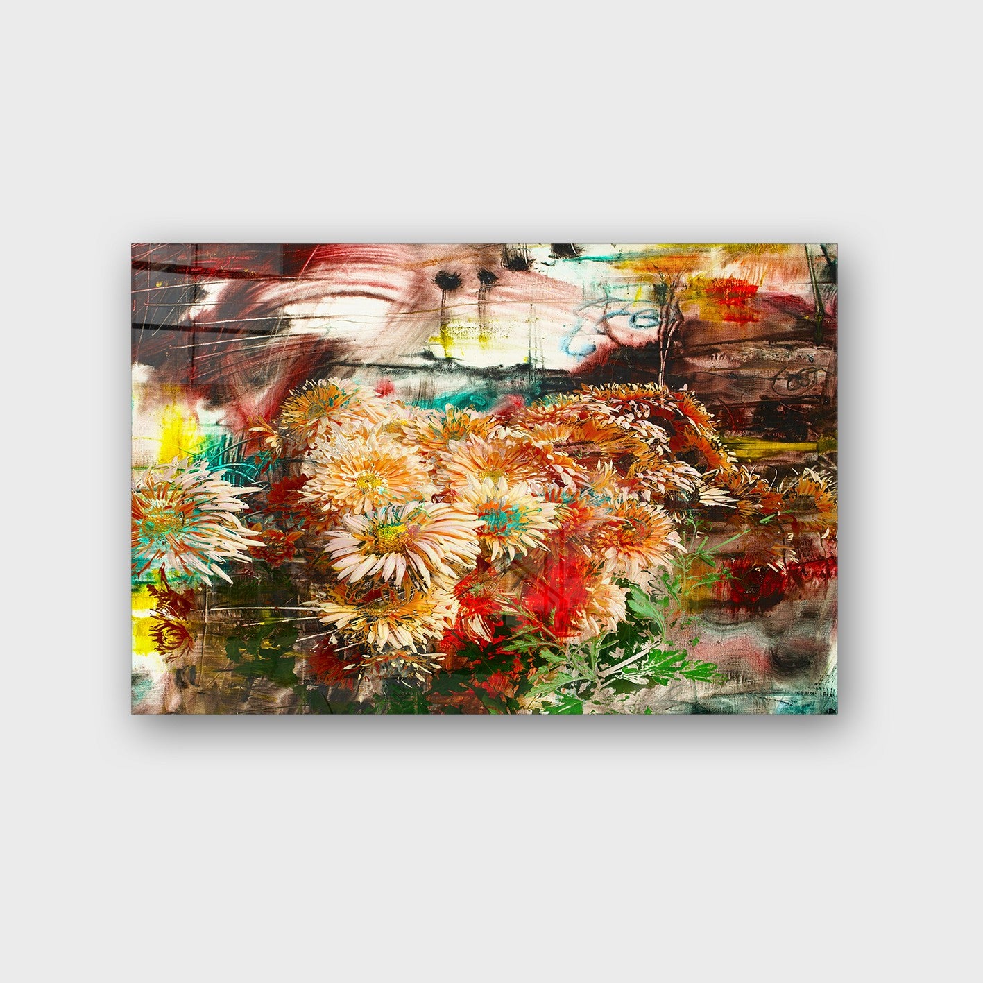 Quadro Decorativo em Vidro Temperado Multicolor 50x70cm - Arte Moderna para Parede