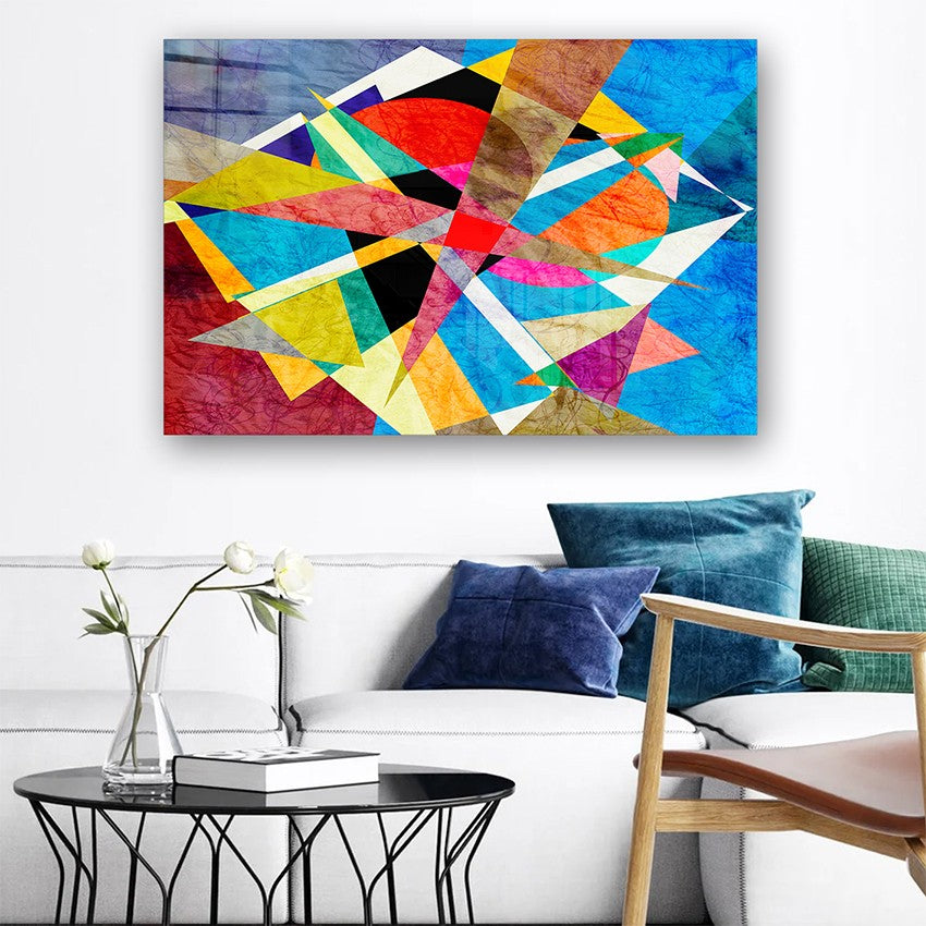 Quadro Decorativo em Vidro Temperado Multicolor 40x60cm - Arte Moderna para Parede