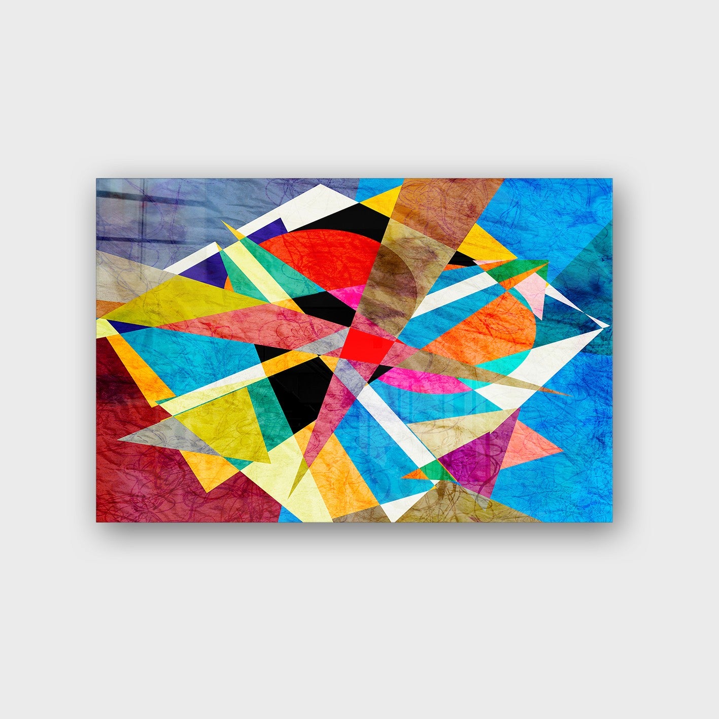 Quadro Decorativo em Vidro Temperado Multicolor 40x60cm - Arte Moderna para Parede