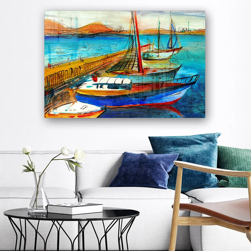 Quadro Decorativo em Vidro Temperado Multicolor 40x60cm - Arte Moderna para Parede