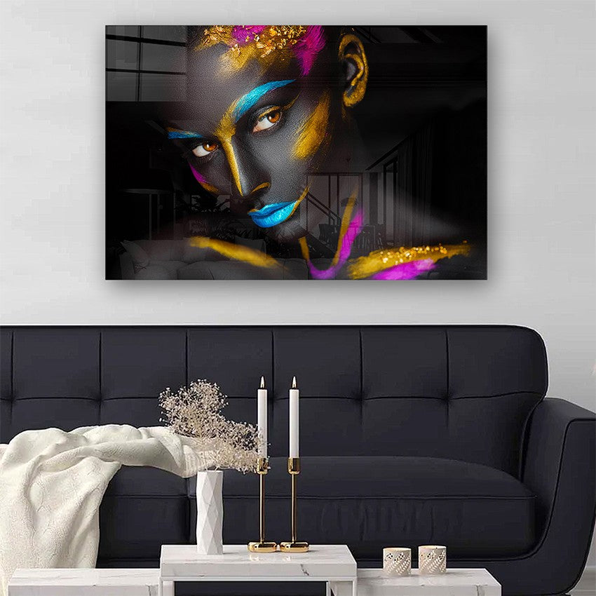 Quadro Decorativo em Vidro Temperado Multicolor 70x100cm - Arte Moderna para Parede