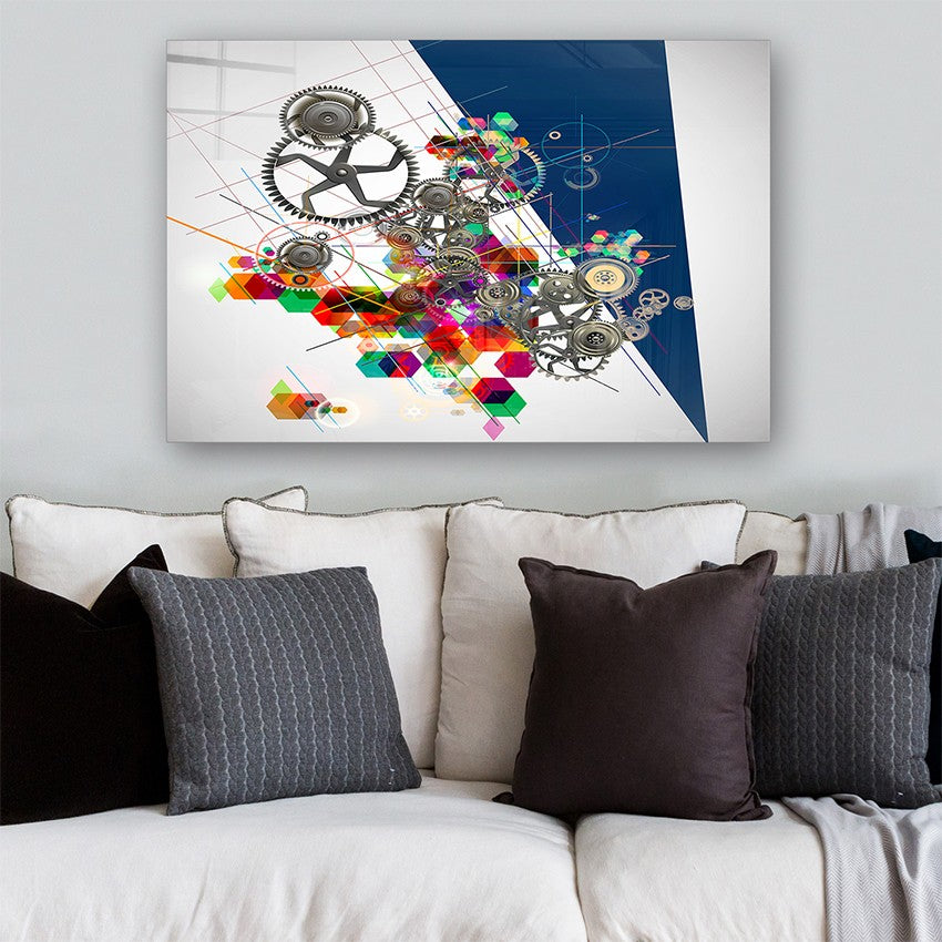 Quadro Decorativo em Vidro Temperado Multicolor 50x70cm - Arte Moderna para Parede