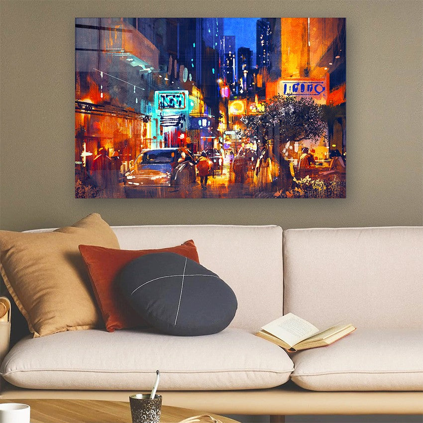 Quadro Decorativo em Vidro Temperado Multicolor 40x60cm - Arte Moderna para Parede
