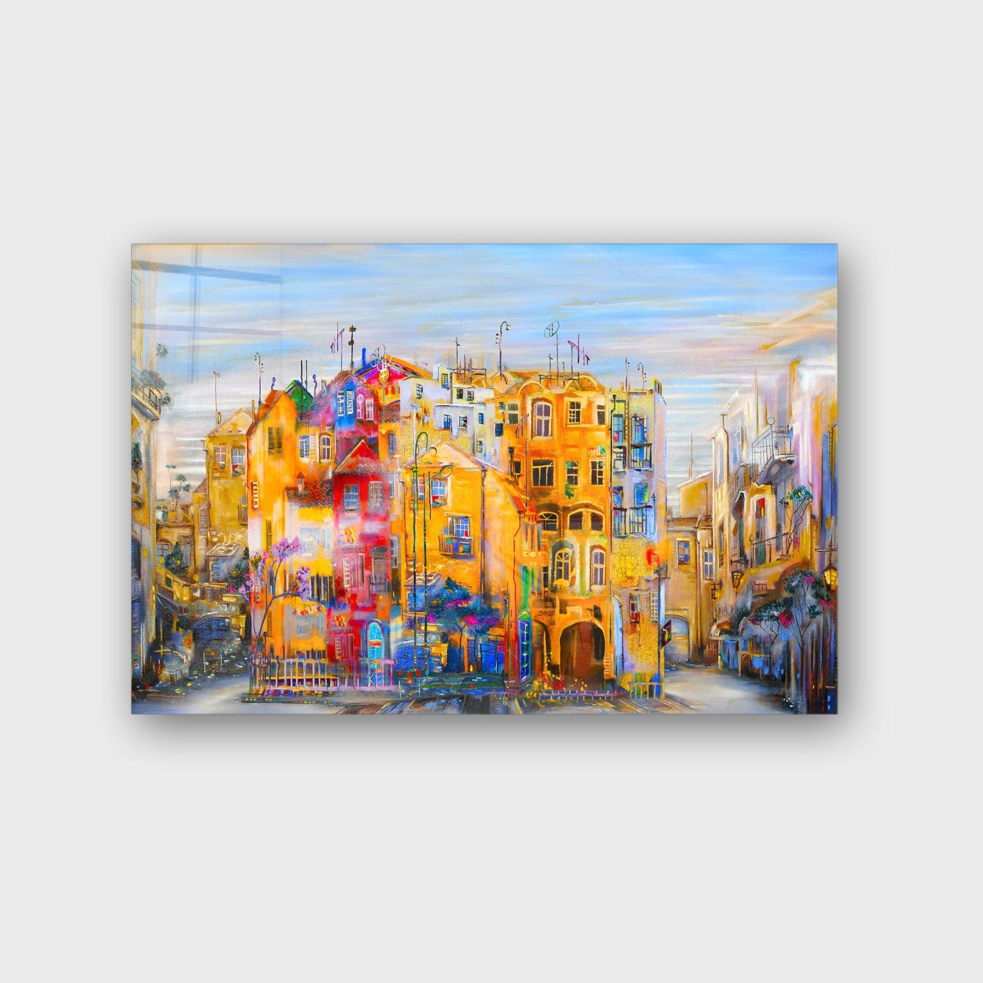 Quadro Decorativo em Vidro Temperado Multicolor 40x60cm - Arte Moderna para Parede