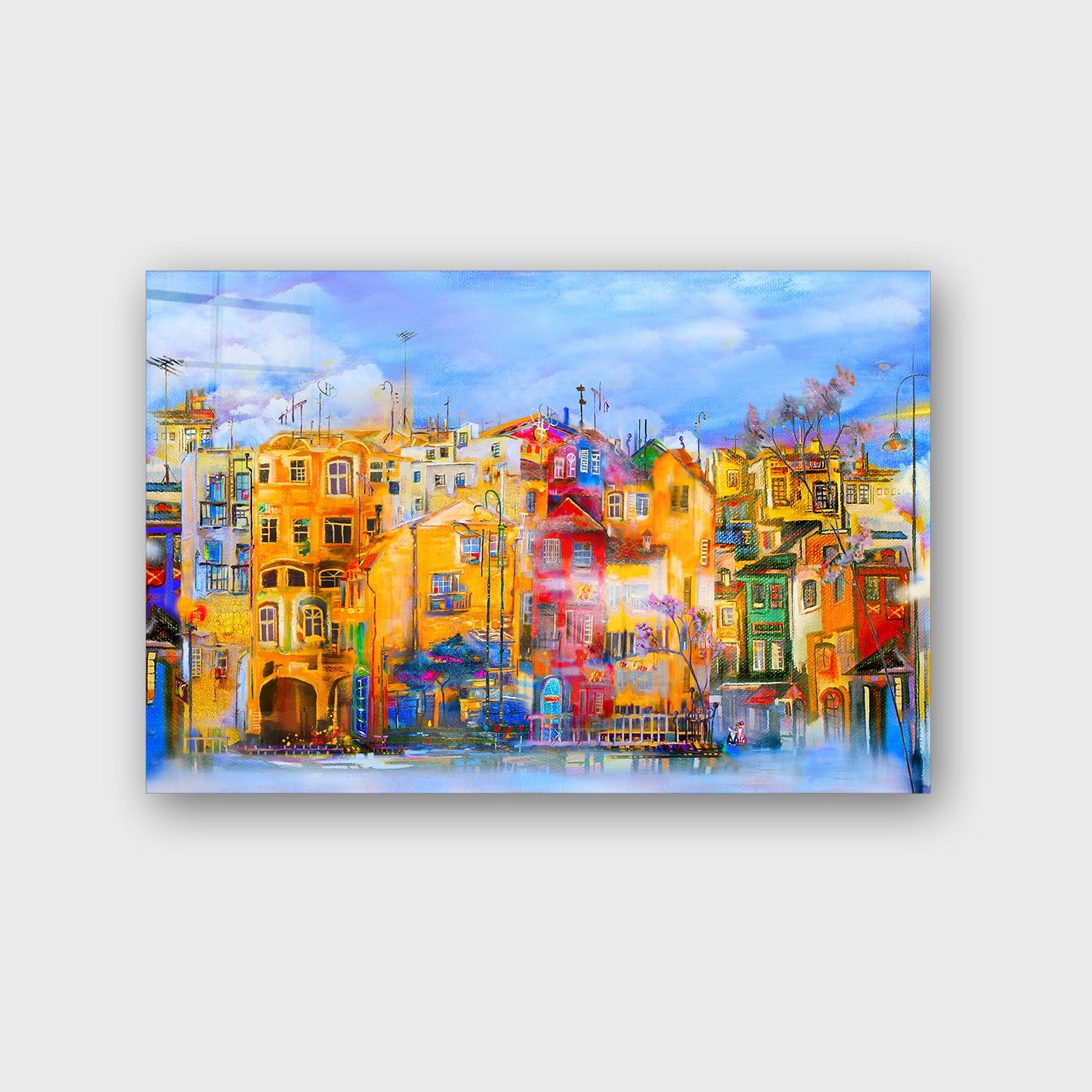 Quadro Decorativo em Vidro Temperado Multicolor 50x70cm - Arte Moderna para Parede