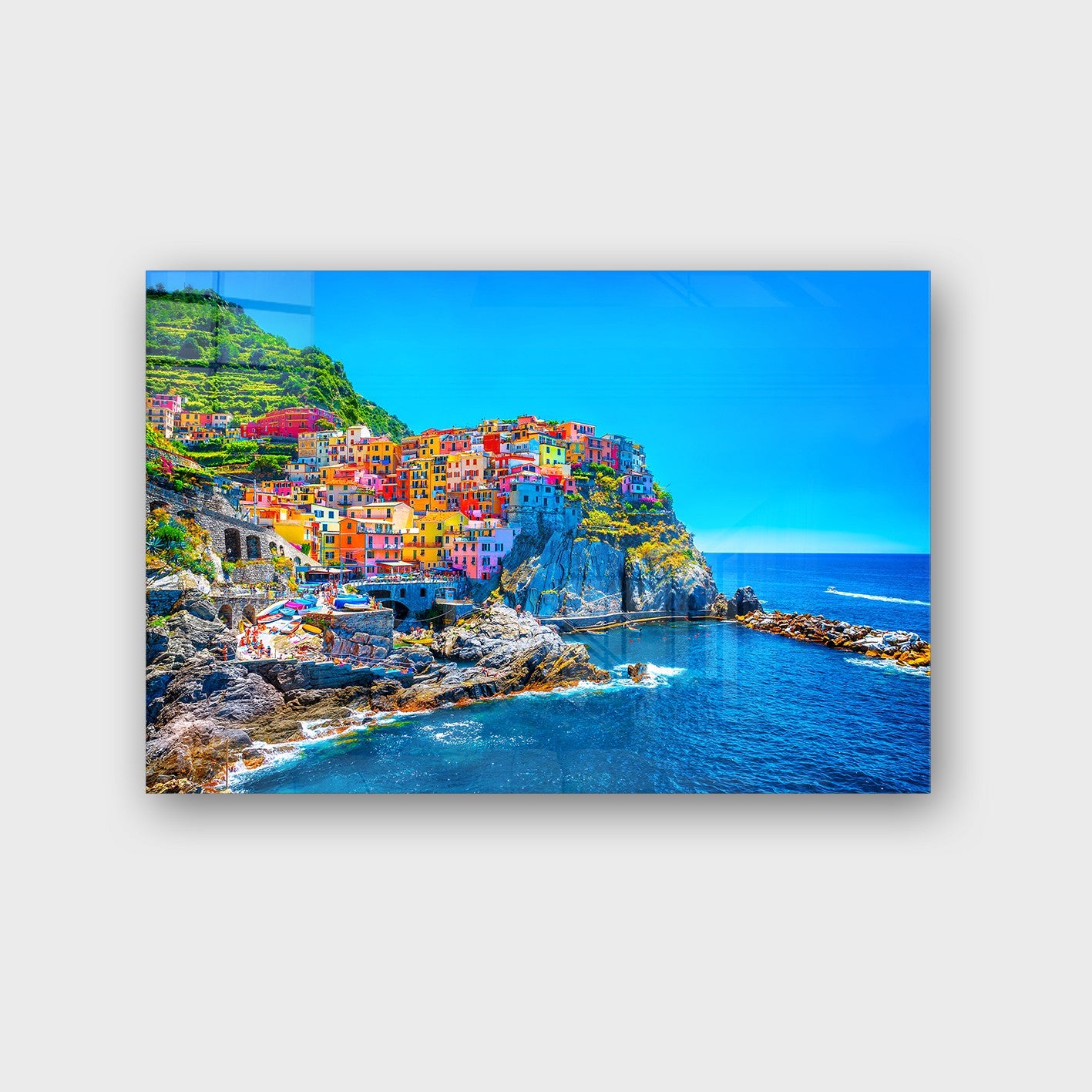 Quadro Decorativo em Vidro Temperado Multicolor 40x60cm - Arte Moderna para Parede
