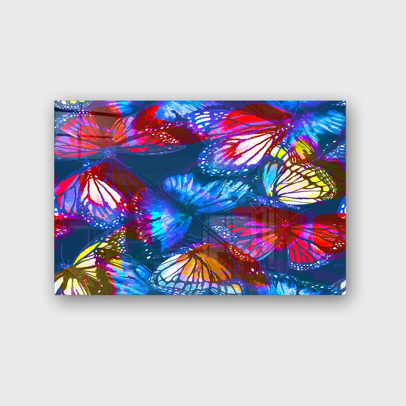 Quadro Decorativo em Vidro Temperado Multicolor 70x100cm - Arte Moderna para Parede