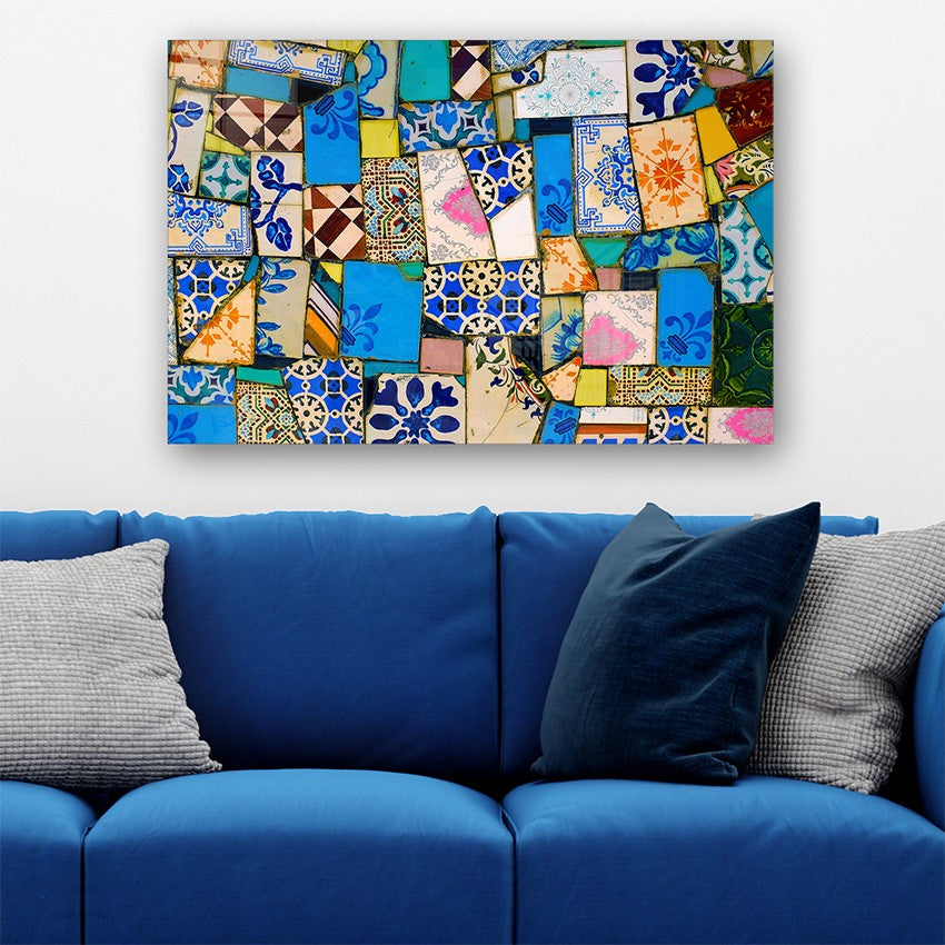 Quadro Decorativo em Vidro Temperado Multicolor 70x100cm - Arte Moderna para Parede