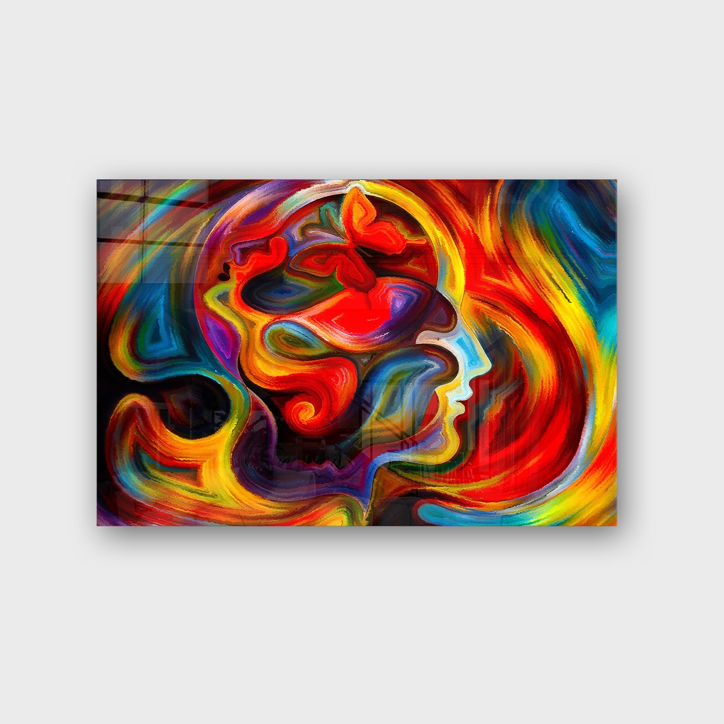 Quadro Decorativo em Vidro Temperado Multicolor 50x70cm - Arte Moderna para Parede
