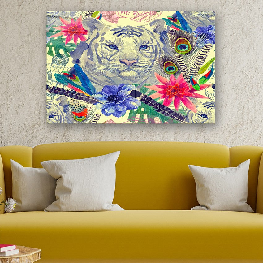 Quadro Decorativo em Vidro Temperado Multicolor 70x100cm - Arte Moderna para Parede