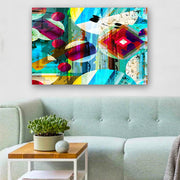 Quadro Decorativo em Vidro Temperado Multicolor 50x70cm - Arte Moderna para Parede
