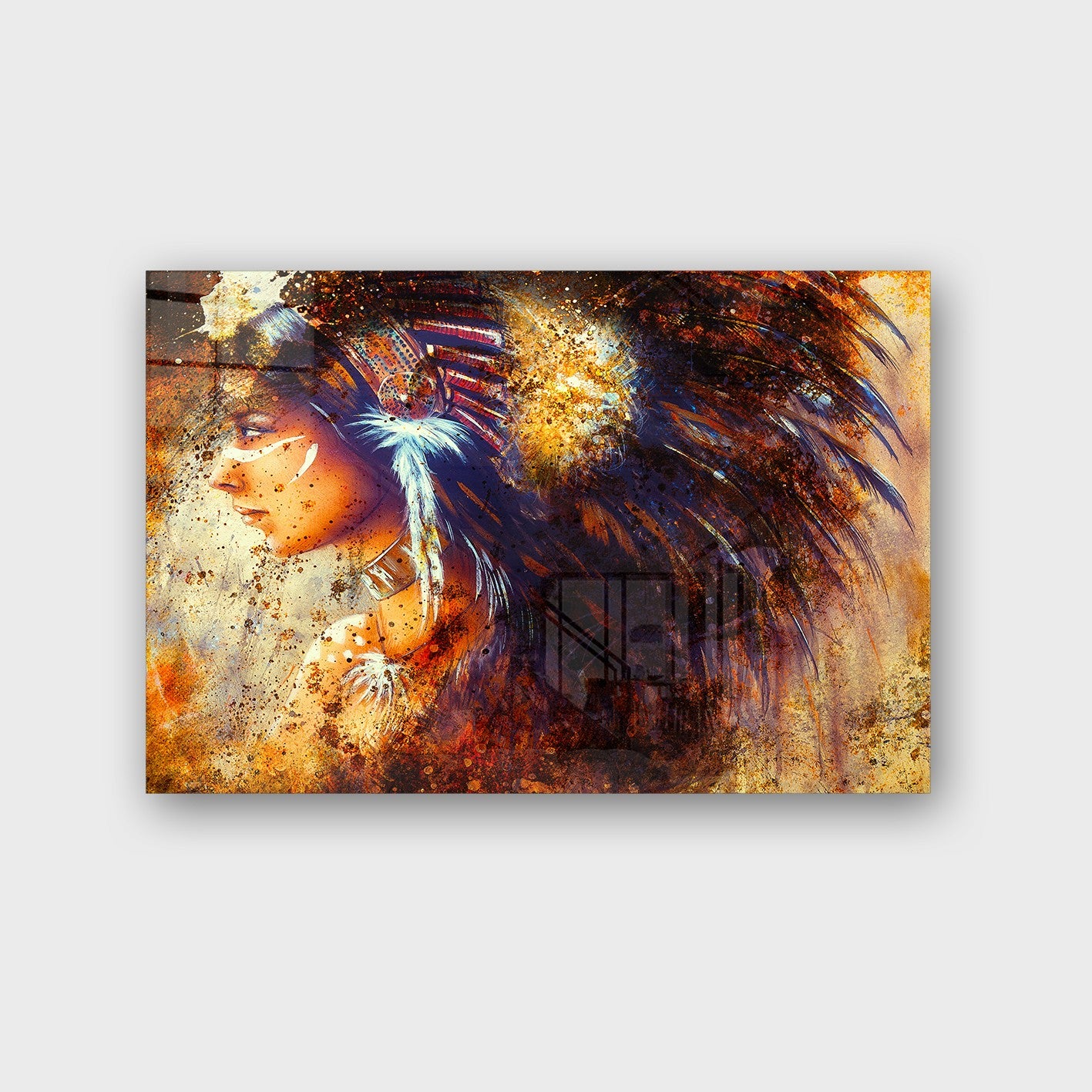 Quadro Decorativo em Vidro Temperado Multicolor 40x60cm - Arte Moderna para Parede