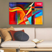 Quadro Decorativo em Vidro Temperado Multicolor 50x70cm - Arte Moderna para Parede