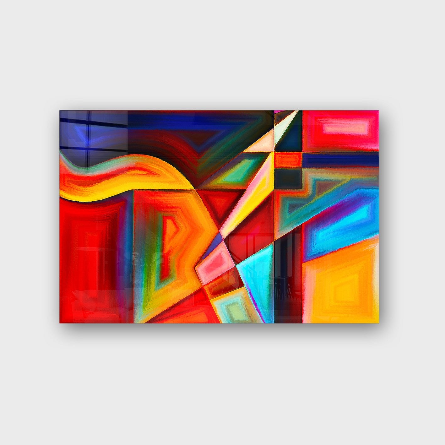 Quadro Decorativo em Vidro Temperado Multicolor 50x70cm - Arte Moderna para Parede