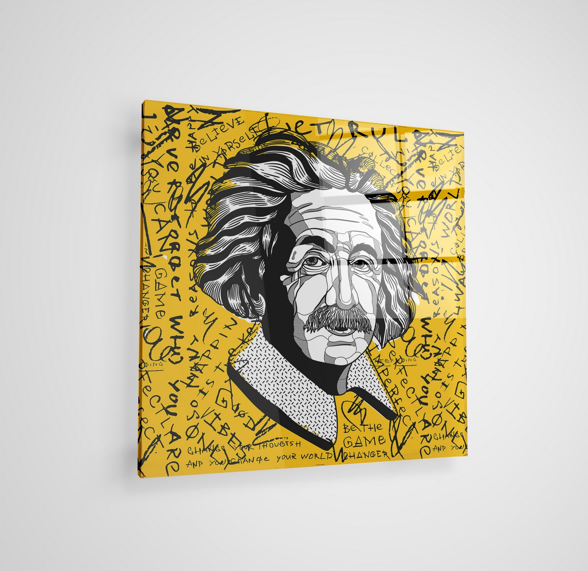 Arte em Vidro Temperado Multicolor 70x70cm - Pintura Decorativa de Alta Qualidade