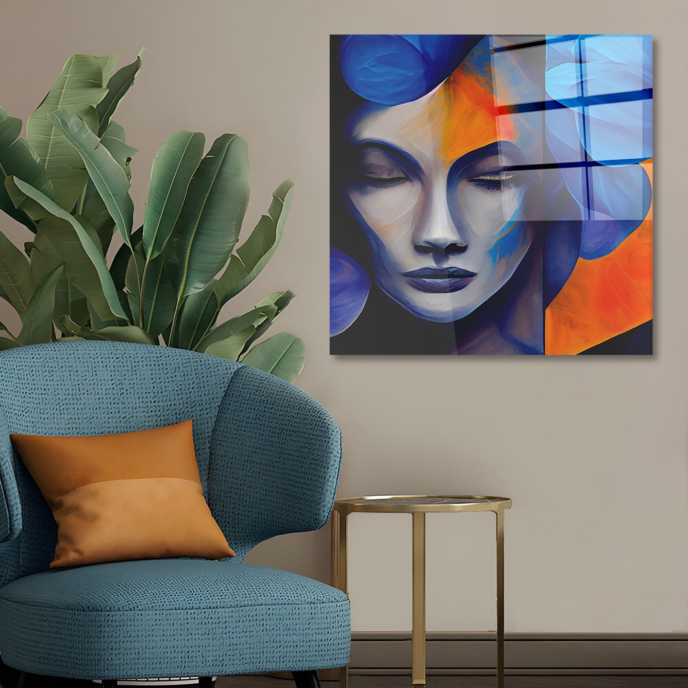Arte em Vidro Temperado Multicolor 50x50cm - Pintura Decorativa de Parede Premium