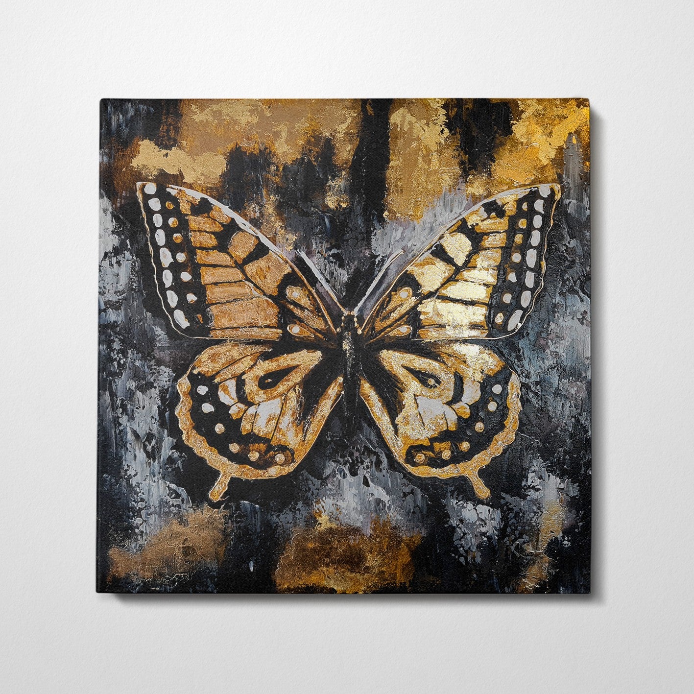 Pintura a Óleo Decorativa Pintada à Mão - Tela 100% Canvas com Moldura de Madeira 50x50cm
