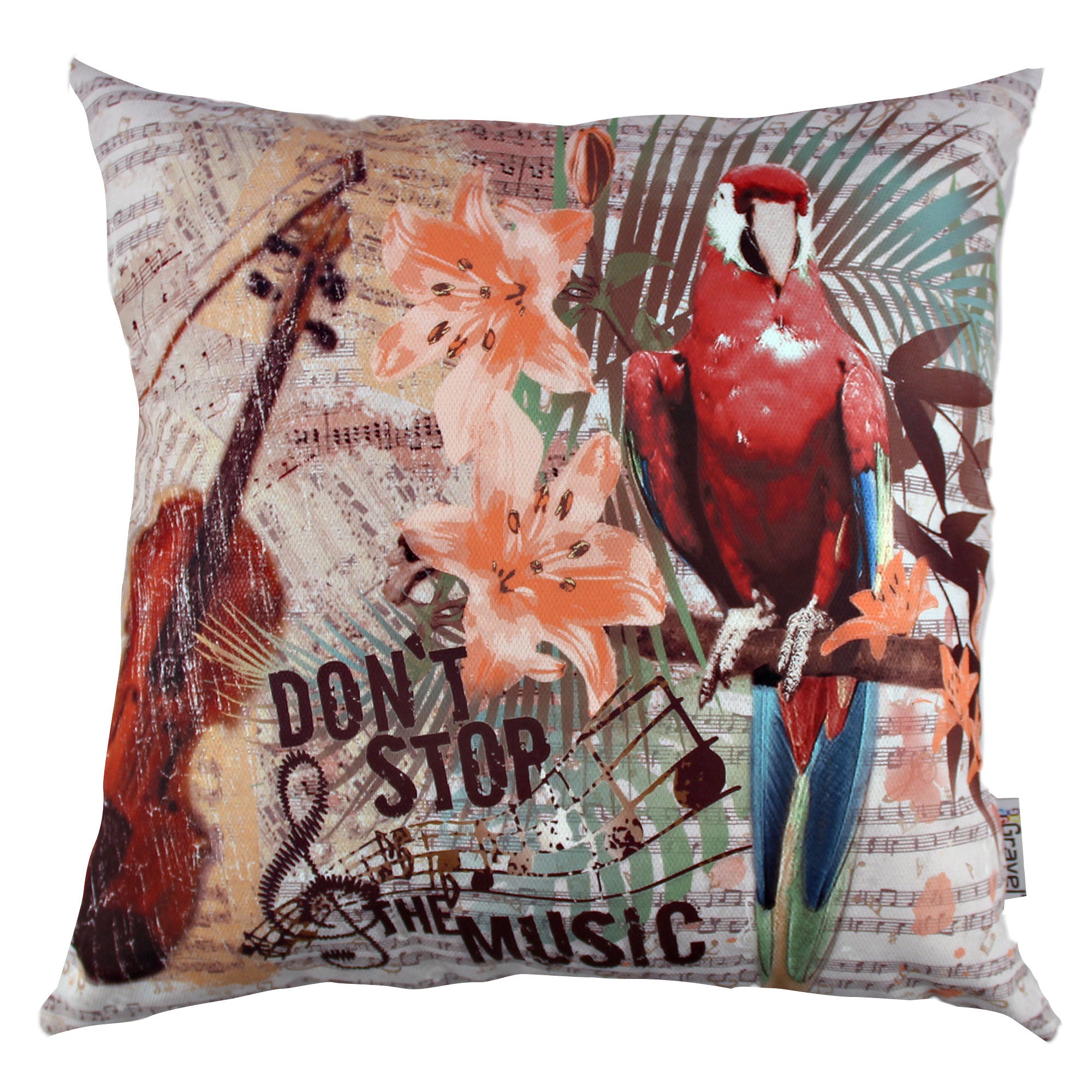 Almofada – 43 x 43 cm – Multicolorido – 50% Algodão / 50% Poliéster