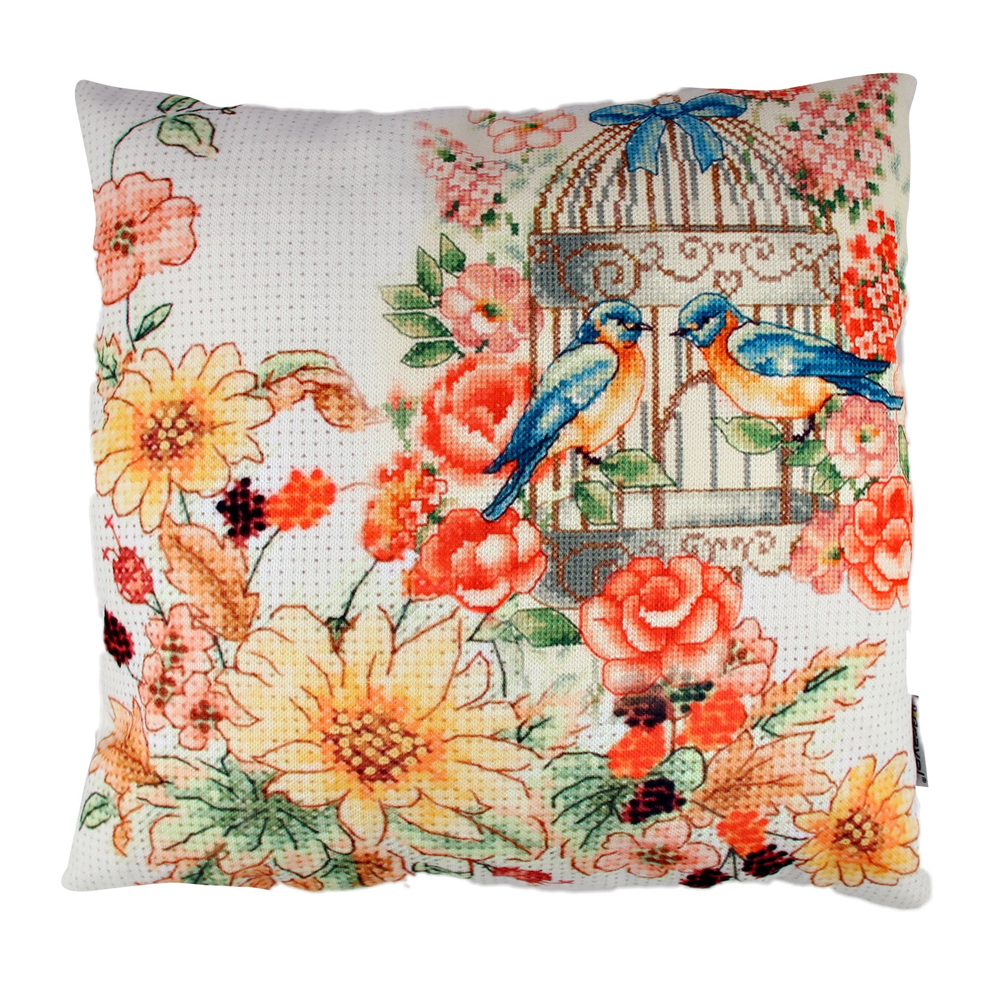 Almofada – 43 x 43 cm – Multicolorido – Algodão e Poliester