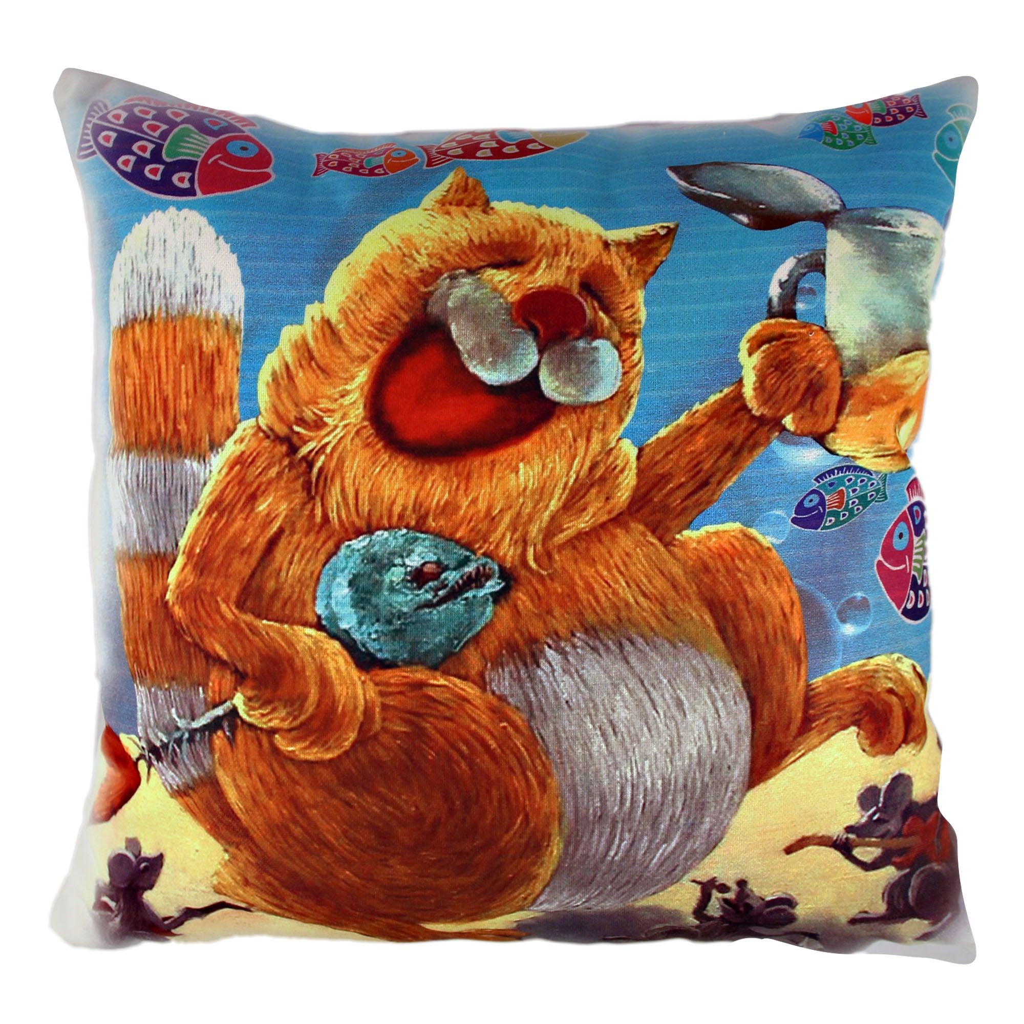 Almofada – 43 x 43 cm – Multicolorido – Algodão e Poliéster