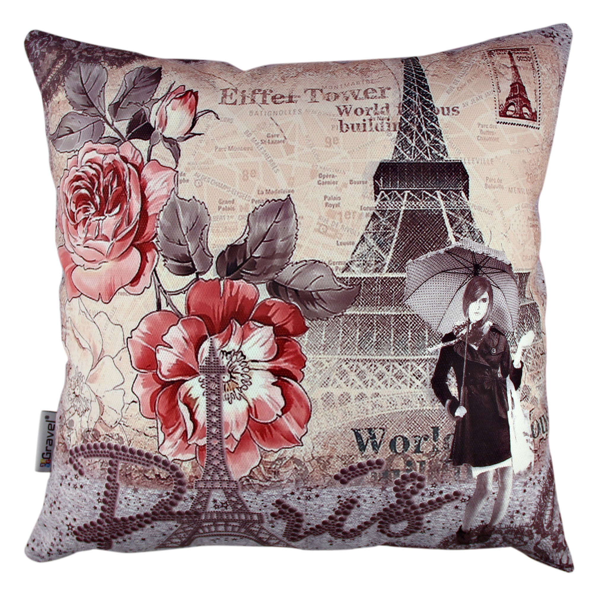 Almofada – 43 x 43 cm – Multicolorido – algodão e poliéster