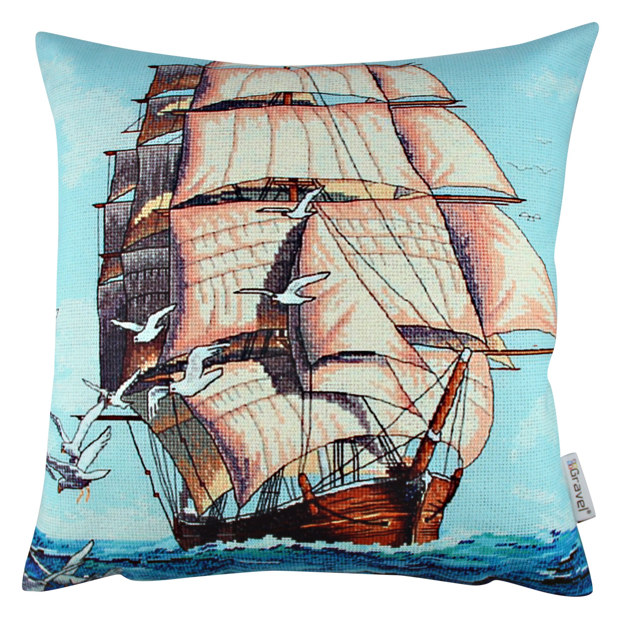 Almofada – 43 x 43 cm – Multicolorido – Algodão e Poliéster