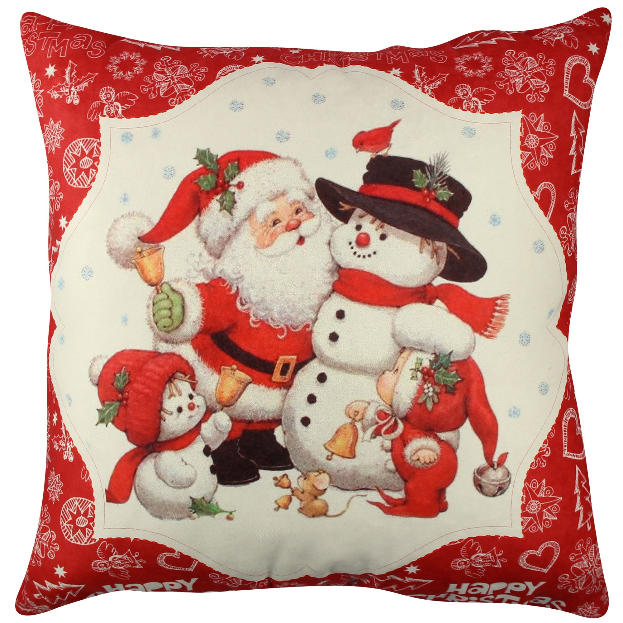 Almofada – 43 x 43 cm – Multicolorido – Algodão e Poliéster