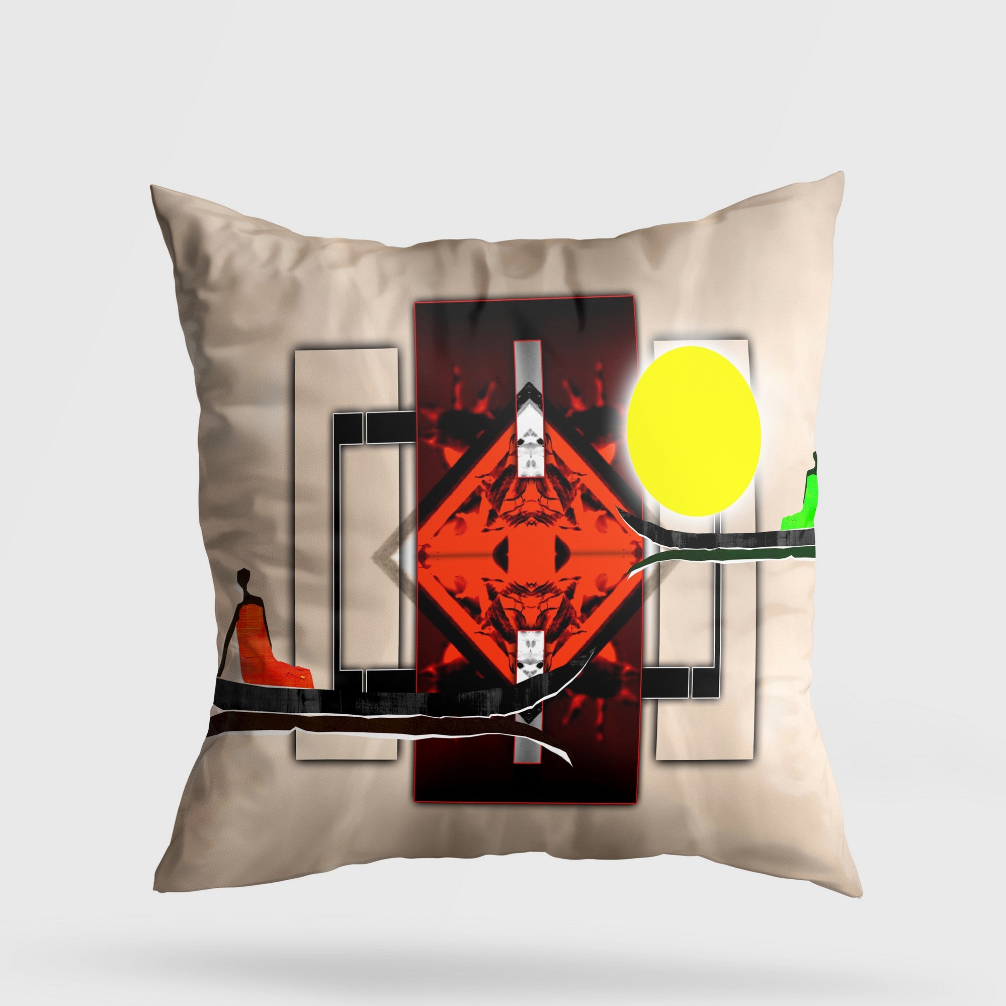 Almofada – 43 x 43 cm – Multicolorido – Algodão e Poliéster