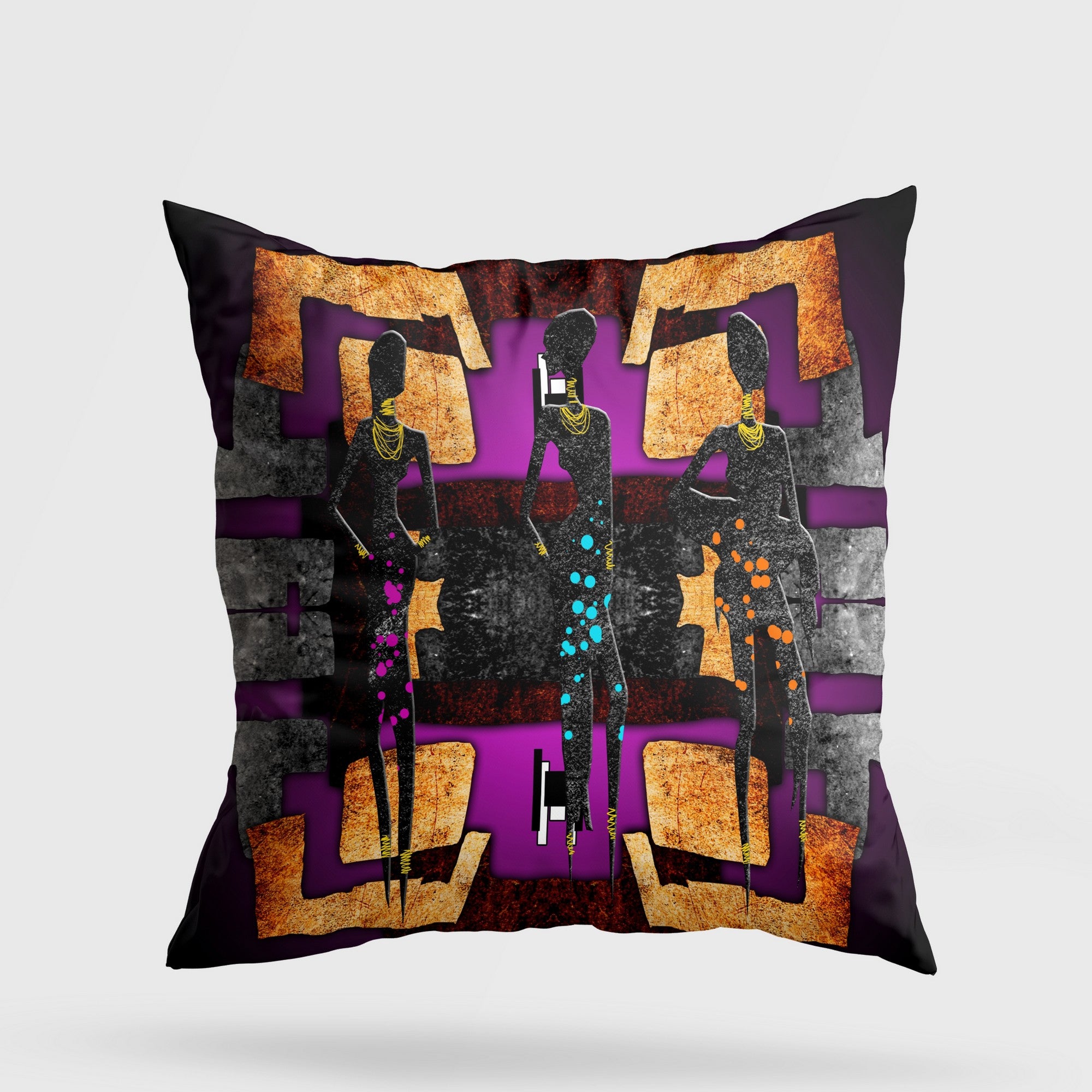 Almofada – 43 x 43 cm – Multicolorido – Algodão/Poliéster