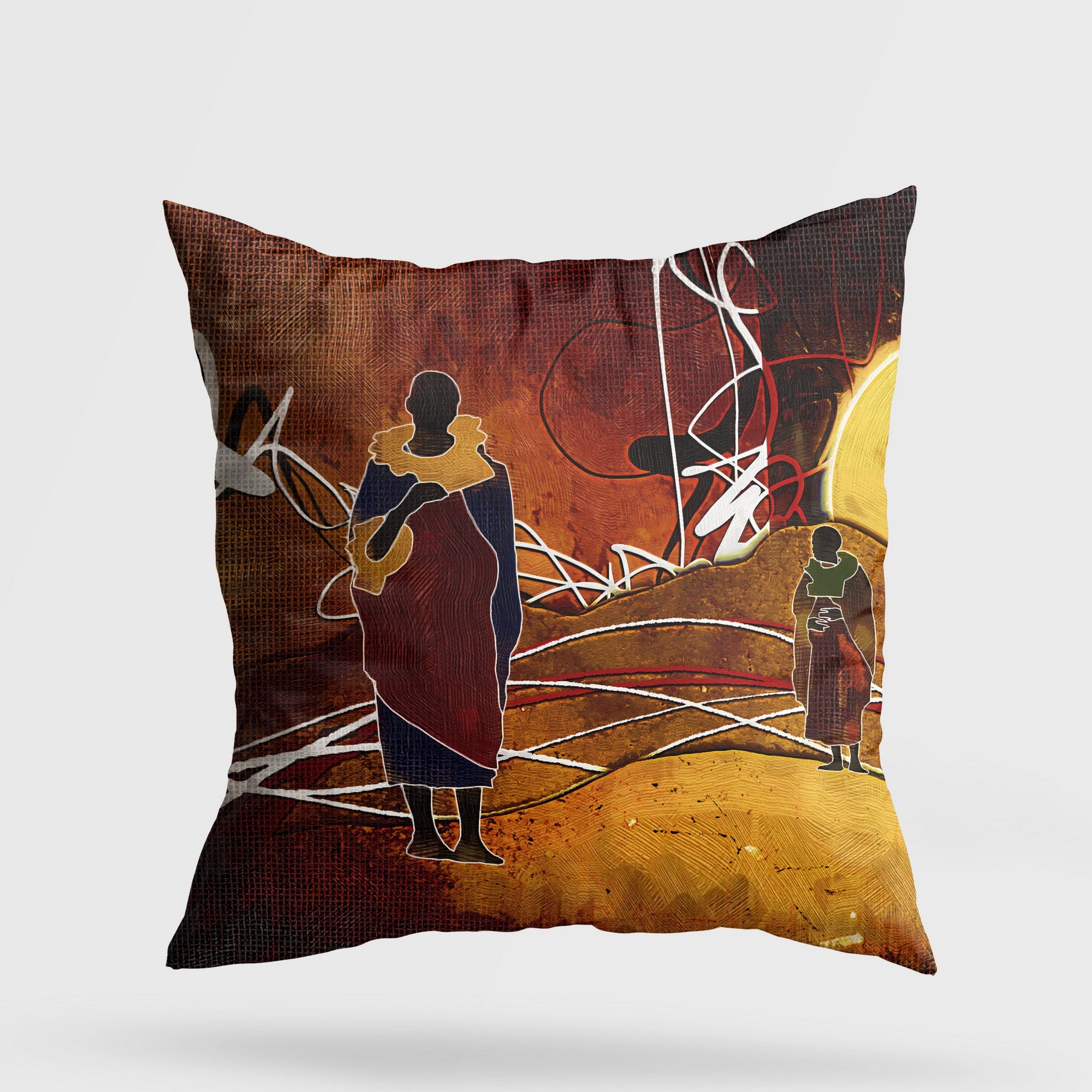 Almofada – 43 x 43 cm – Multicolorido – Algodão e Poliéster
