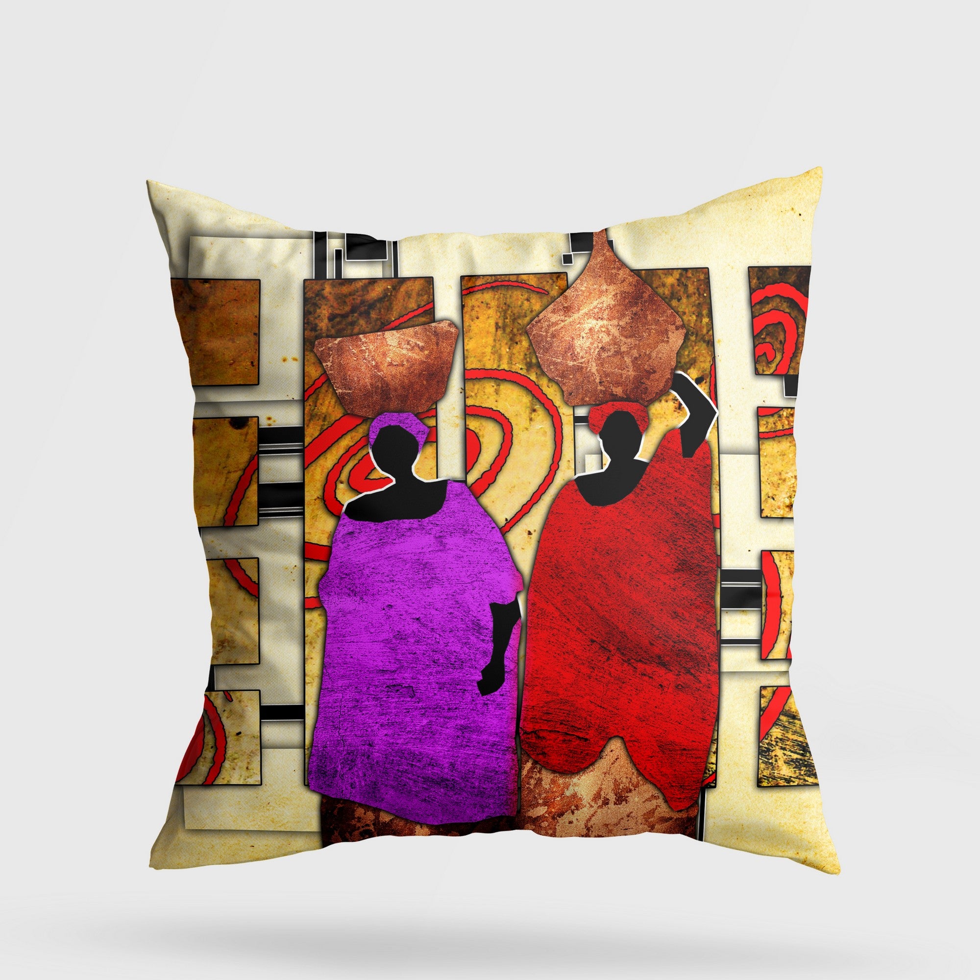 Almofada – 43 x 43 cm – Multicolorido – Algodão e Poliester