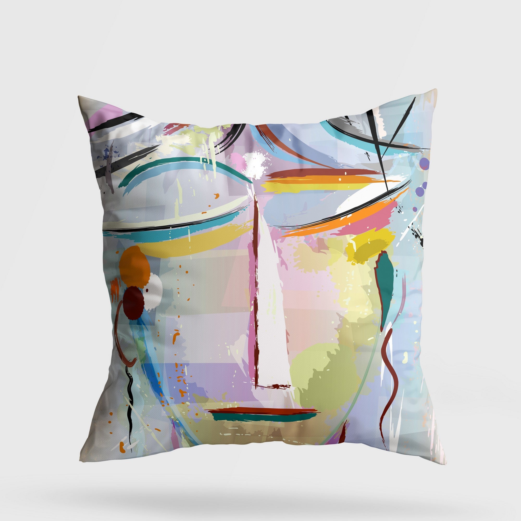 Almofada – 43 x 43 cm – Multicolorido – Algodão e Poliéster