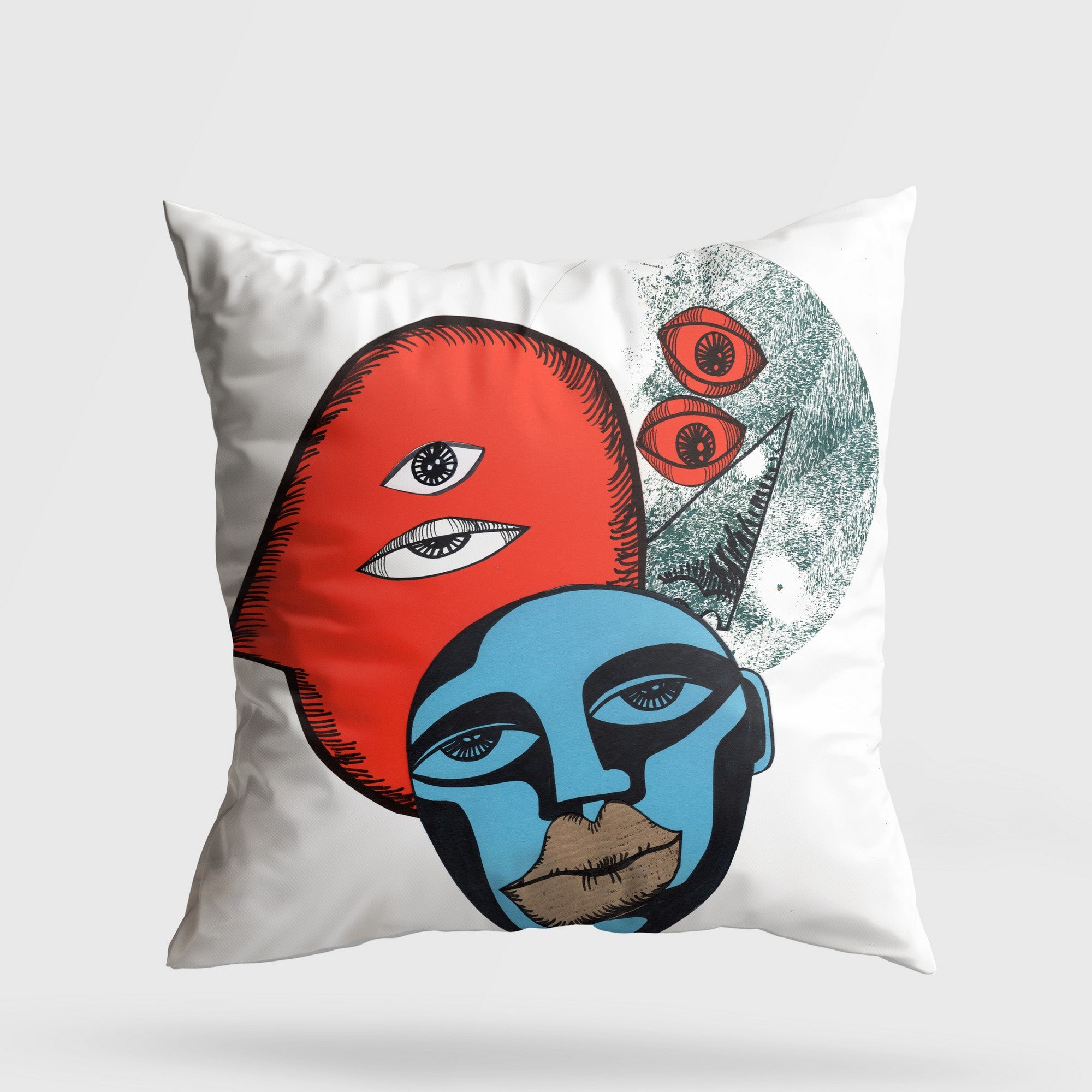 Almofada – 43 x 43 cm – Multicolorido – Algodão e Poliéster